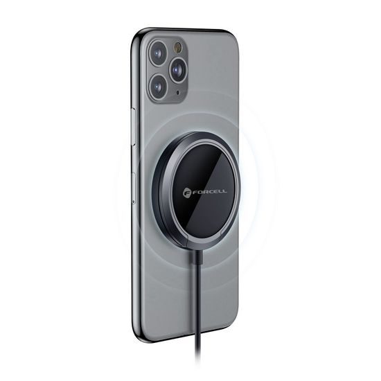 PowerPod bezdrátová nabíječka s kruhem/podstavcem černá - FORCELL F-ENERGY