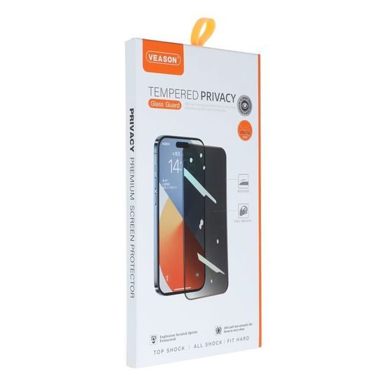 Privátní tvrzené / ochranné sklo Apple iPhone 12 Pro Max černé - 6D Pro Privacy Veason