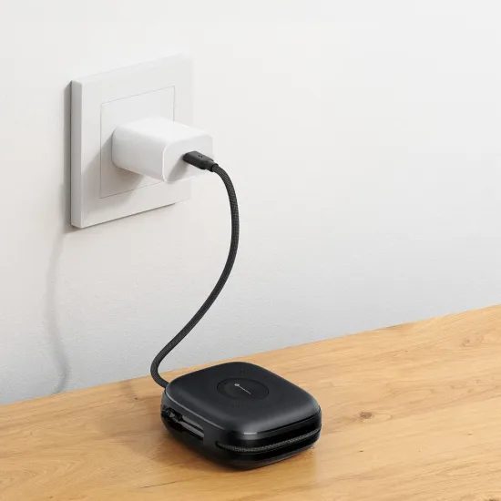 Powerbanka MagSafe PD3.1 QC3.0 3A 22,5W 10000 mAh, vysouvací kabel černá - FORCELL