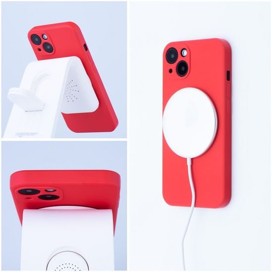 Obal / kryt na Apple iPhone 14 PRO červený - Silicone Mag Cover