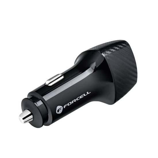 Nabíjačka do auta typ C 3.0 PD20W čierna (celkom 20W) - FORCELL CARBON