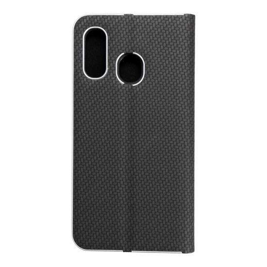 Puzdro / obal pre Samsung Galaxy A40 čierne - kniha LUNA CARBON