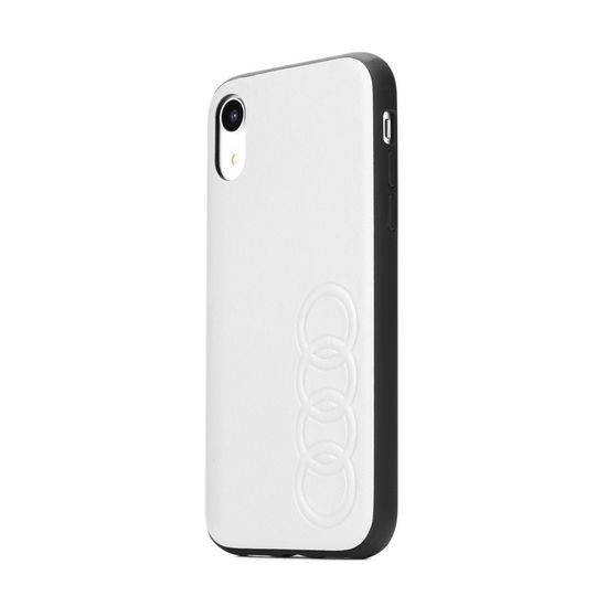 Obal / kryt na Apple iPhone X / XS biele - Originálne AUDI Leather