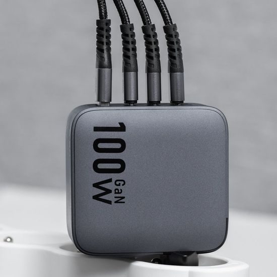 Cestovní nabíječka Forcell F-Energy se zásuvkami 3x USB C a USB A - 100W s funkcí PD a Quick Charge 4.0