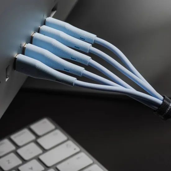 Datový kabel Lightning / USB A 1m 2,4A 12W modrý silikon - Forcell
