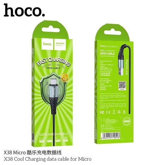 Nabíjecí datový kabel Micro X38 1 metr černý - HOCO