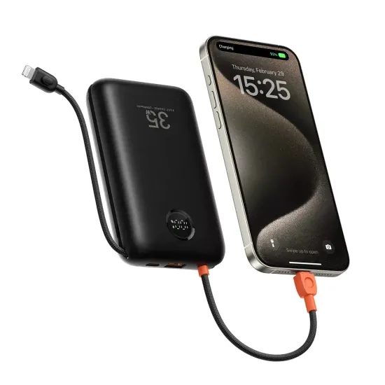Powerbanka 20000mAh QC3.0 PD 35W (USB-C + Lightning) černá - VEGER