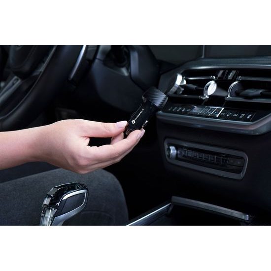 Nabíjačka do auta typ C 3.0 PD20W + typ C 3.0 PD20W čierna (spolu 40W) - FORCELL CARBON