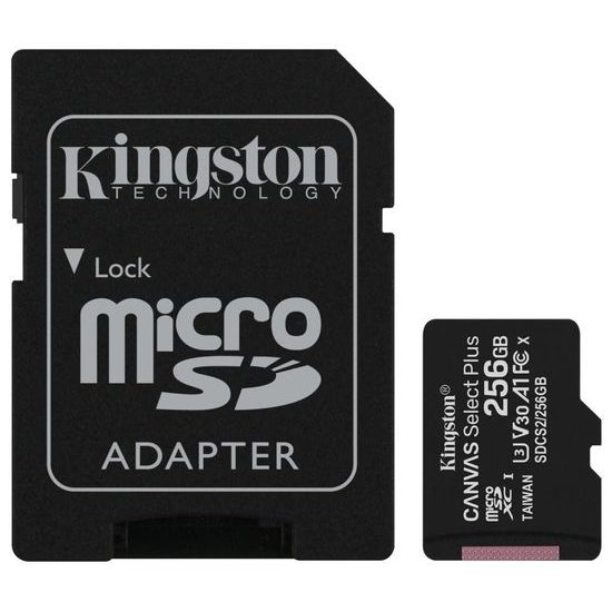 Micro SDXC 256GB UHS-I U1 + adaptér - Kingston Canvas Select Plus