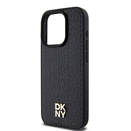 Obal / kryt na Apple iPhone 15 Pro černý - DKNY PU Leather Grid Pattern
