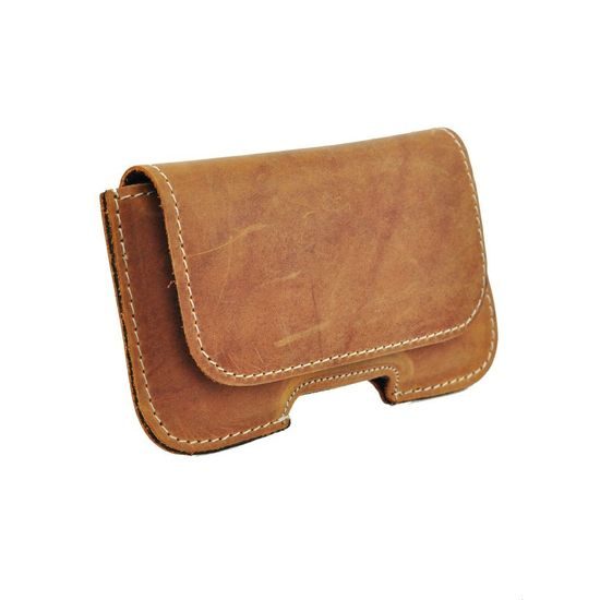 Pouzdro / obal na Sony Xperia J/ST26I /Apple Iphone 5/5S/5SE/5C hnědé - na opasek Forcell Leather 200A Model 2