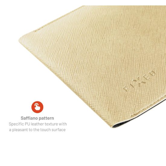 Taštička přes rameno s kapsou FIXED Verona s černou šňůrkou pro mobilní telefony do 7", světle žlutý