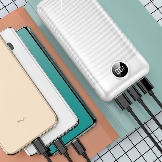 Powerbanka L20S 20 000mAh LCD, rychlonabíjecí 20W bílá - VERGER