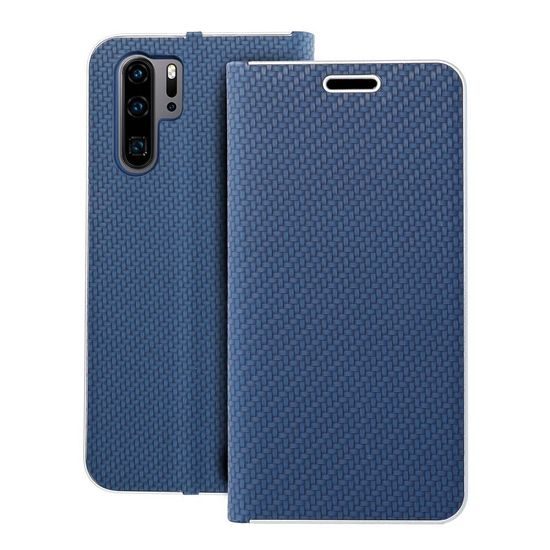 Puzdro / obal pre Huawei P30 Pro modré - kniha Forcell LUNA Carbon