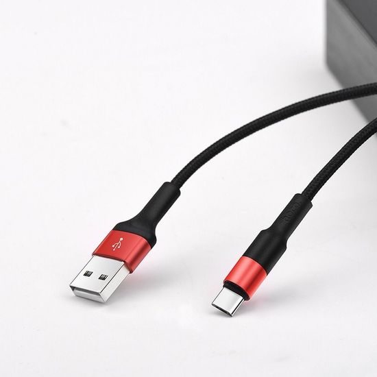 Kabel USB / USB-C 1m černo-červený - HOCO