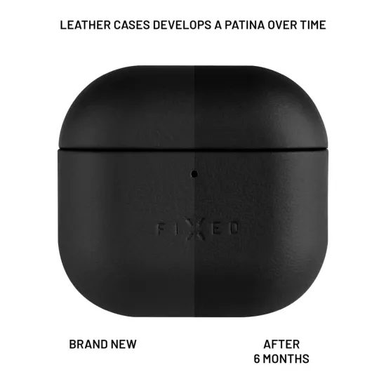 Kožené pouzdro FIXED pro Apple AirPods 4 černé