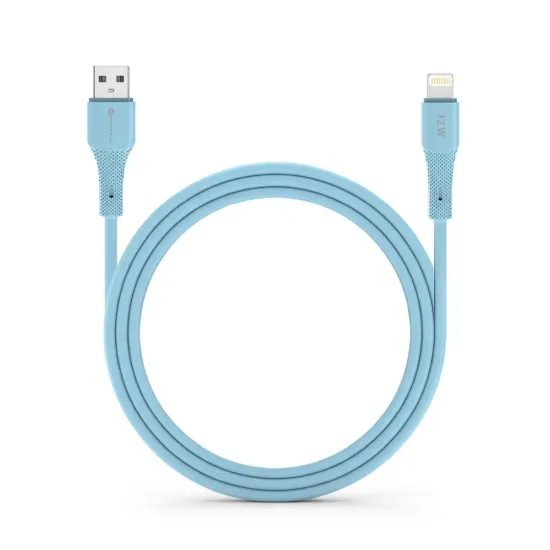 Datový kabel Lightning / USB A 1m 2,4A 12W modrý silikon - Forcell