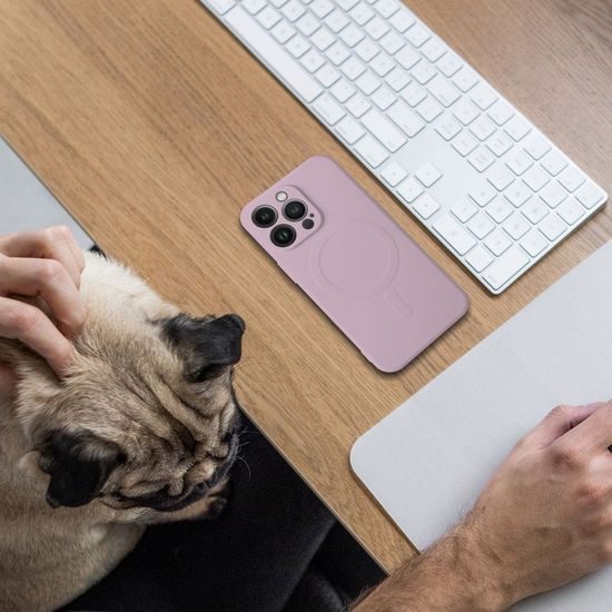 Obal / kryt na Apple iPhone 12 PRO MAX růžový Sillicon Mag Cover
