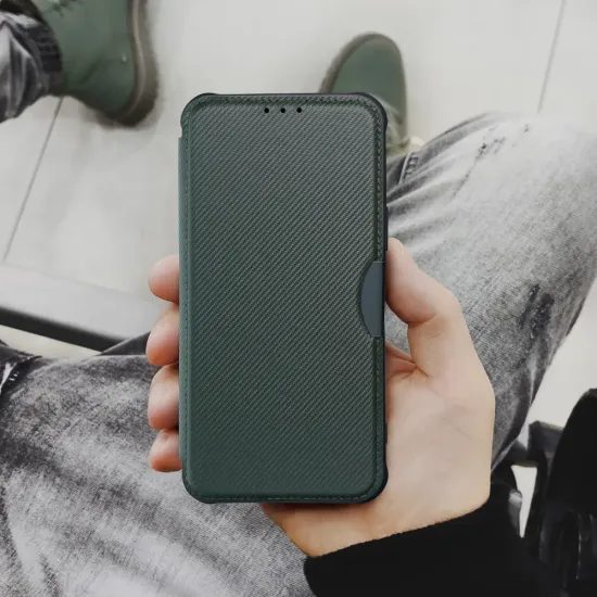Pouzdro / obal na Samsung Galaxy A57 zelené - knížkové Razor