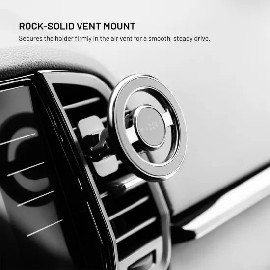 Magnetický kovový držák FIXED MagMount Vent do ventilace s podporou MagSafe, černý