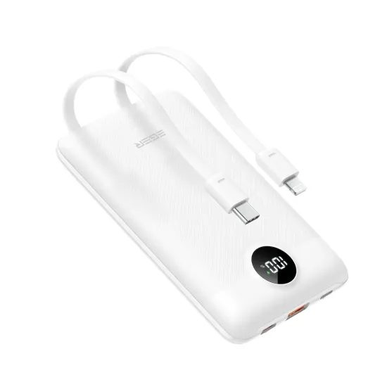 Powerbanka VEGER 10 000 mAh with built-in cables Type C / Lightning PD QC3.0 2A 22,5W C11C (W1170) bílá
