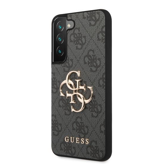 Obal / kryt na Samsung Galaxy S23 šedý - Guess PU 4G Metal Logo