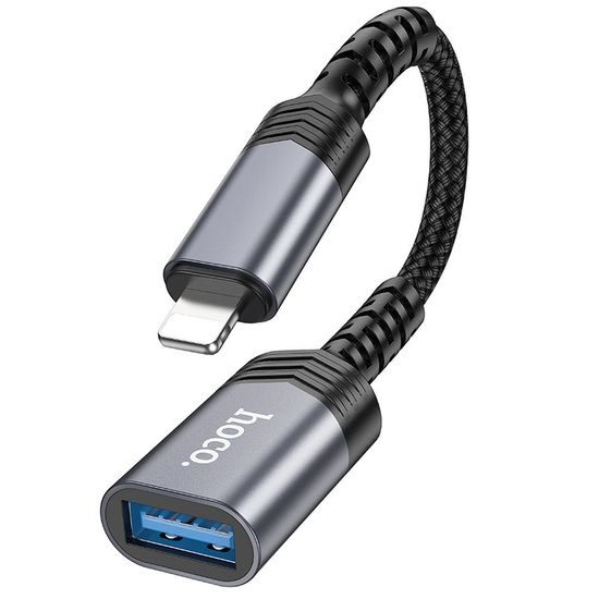 Adaptér Lightning (samec) / USB-A (samice) černý - HOCO