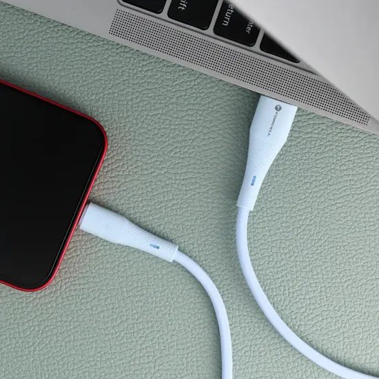 Datový kabel Lightning / USB A 1m 2,4A 12W modrý silikon - Forcell