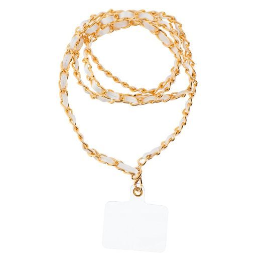 Přívěšek k telefonu na krk 116 cm bilý - STRAP