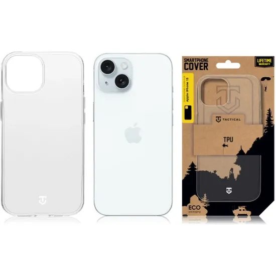 Obal / kryt na Apple iPhone 15 transparentní - Tactical TPU