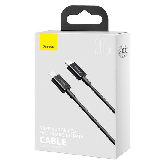 Kabel USB-C Apple Lightning 20W / 2m / černý - BASEUS