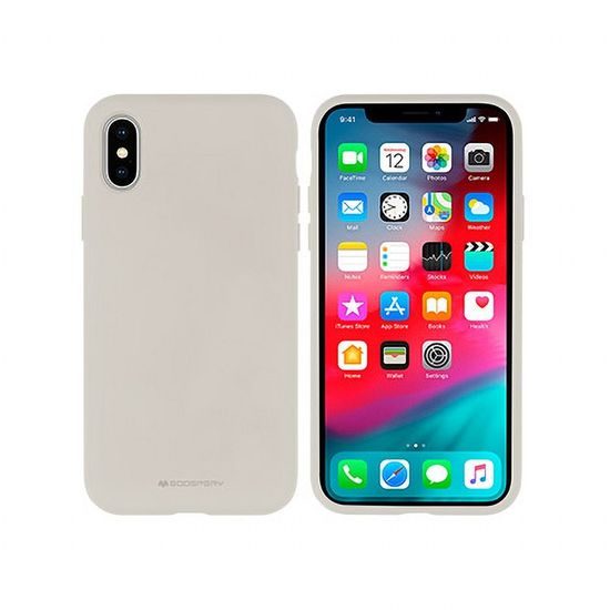 Obal / kryt na Apple iPhone 14 PLUS šedý - Mercury Silicone