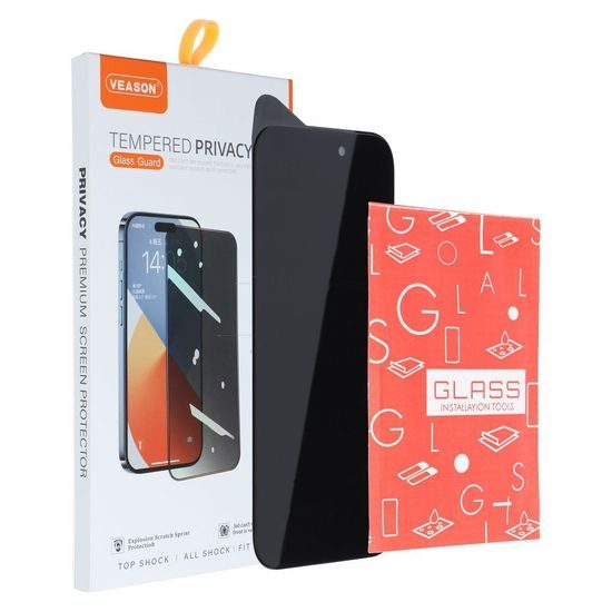Privátní tvrzené / ochranné sklo Apple iPhone 12 Pro Max černé - 6D Pro Privacy Veason