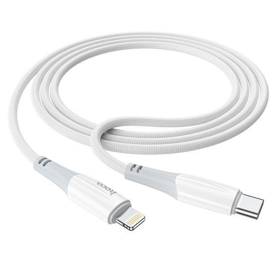 Kabel Typ C na Apple iPhone Lightning 8-pin Power Delivery PD20W Ferry X70 1m bílý - HOCO