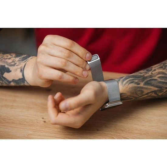 Síťovaný nerezový řemínek pro Apple Watch 42/44/45/49mm růžový - FORCELL