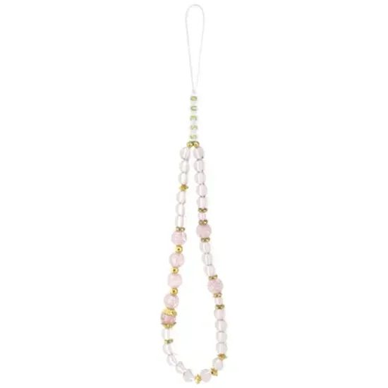 Obal / kryt na Apple iPhone 17 Pro Max MagSfe růžový - Flowers with Pearl Strap GUESS