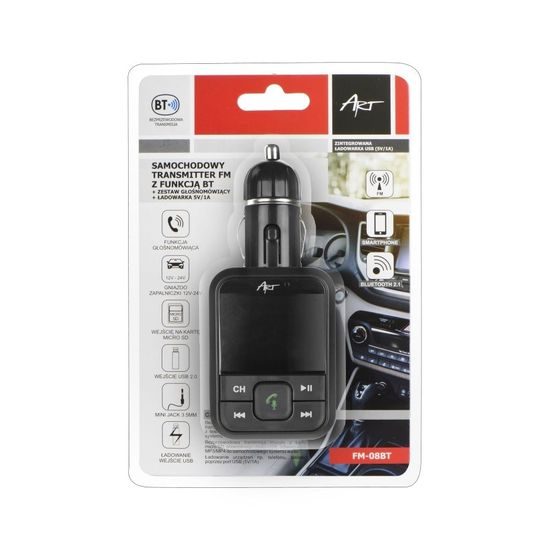 FM MP3 transmitter s bluetooth + USB + pamäťová karta FM-08BT