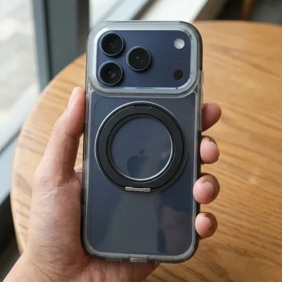 Obal / kryt na Apple iPhone 13 černý - Frame Circle Stand
