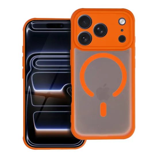 Obal / kryt na Apple iPhone 16 Pro oranžový - FULL MATTE MAG COVER