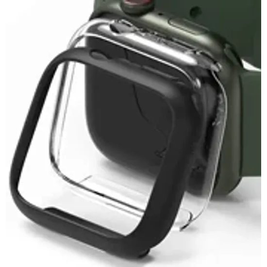 Puzdro/kryt pre Apple Watch 7/41mm čierne + priehľadné (2ks) - Ringke slim watch