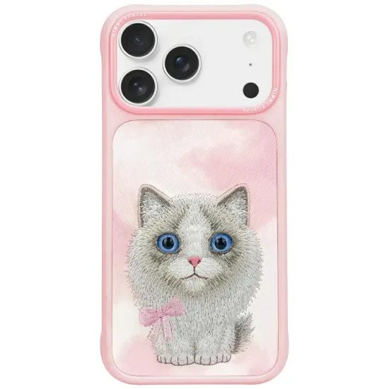 Obal / kryt na Apple iPhone 17 Pro růžový s kočičkou - NIMMY