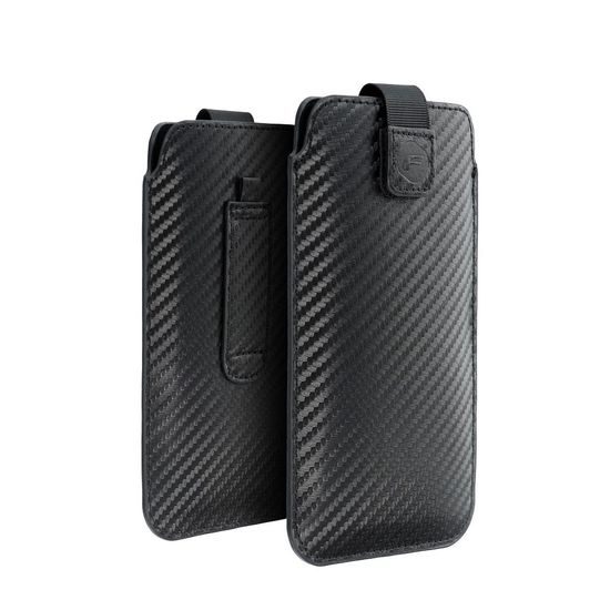 Puzdro / obal pre Samsung Galaxy A02s / A03s / A12 / A21s / A32 5G / A42 5G / A72 5G / M12 XIAOMI Redmi 9A / 9AT / 9c / Note 10 PRO / Mi11 OPPO A52 / A72 / A92 REALME 7i VIVO Y52 5G / Y72 5G - zaťahovacie puzdro Forcell POCKET Carbon