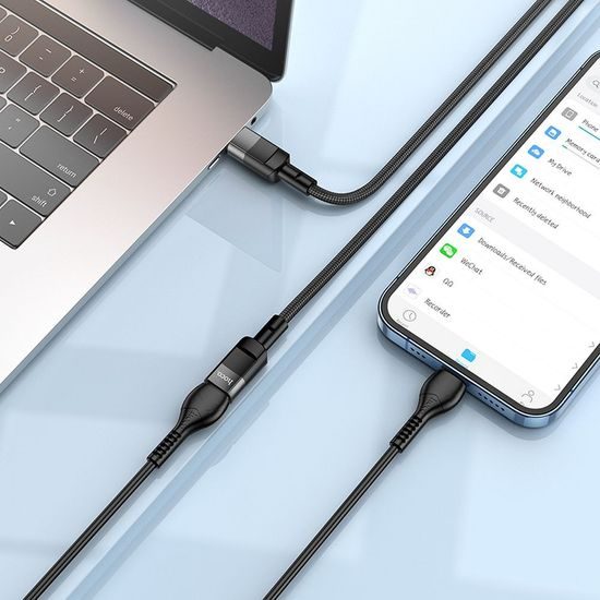 Redukce / adaptér USB C (samec) USB C (samice) 1,2m černý - HOCO