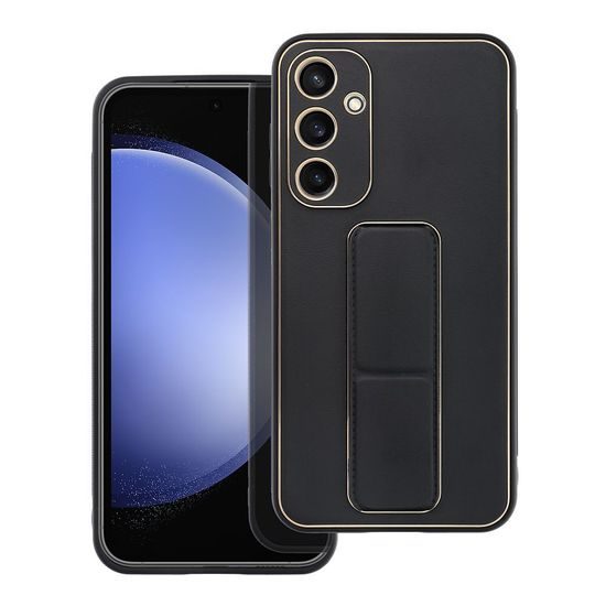 Obal / kryt na Samsung Glalaxy S24 FE černý - LEATHER Kickstand