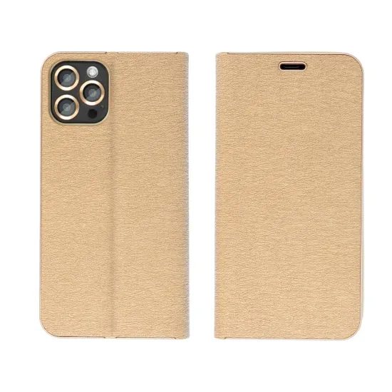 Pouzdro / obal na Samsung Galaxy A57 5G zlaté - knížkové LUNA Book