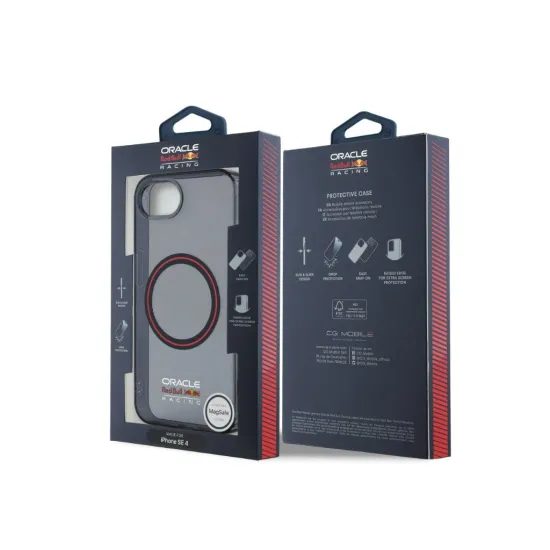 Obal / kryt na Apple iPhone 16e šedý - Red Bull PC/TPU Red Ring MagSafe