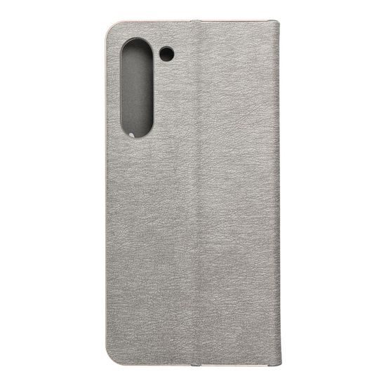 Puzdro / obal na Samsung Galaxy S23 Plus strieborný - kniha LUNA Book