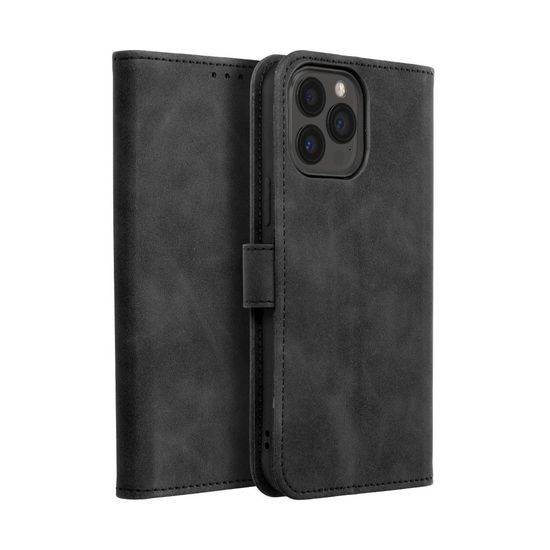 Pouzdro / obal na Apple iPhone 13 Pro Max černý - knížkový Forcell TENDER