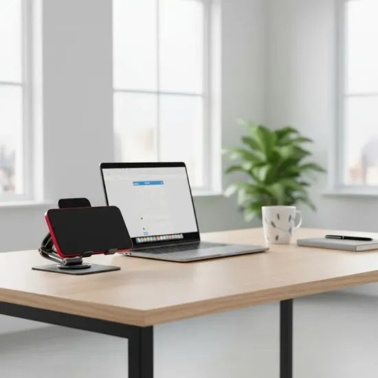 Skládací držák na stůl pro telefon / tablet šedý - Forcell F-Grip Fold Stand 2