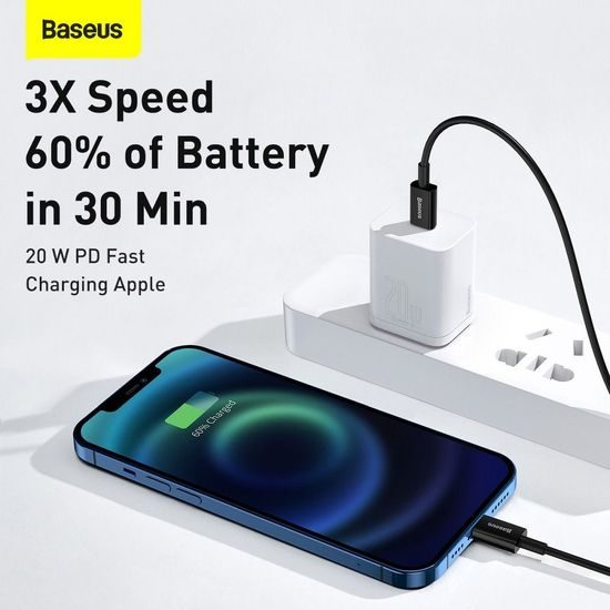 Kabel USB-C Apple Lightning 20W / 2m / černý - BASEUS